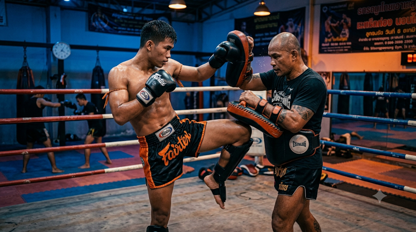 Thaiboxen Training im Gym